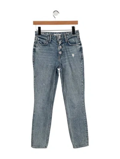Pre-owned Grlfrnd High-rise Straight Leg Jeans In Blue