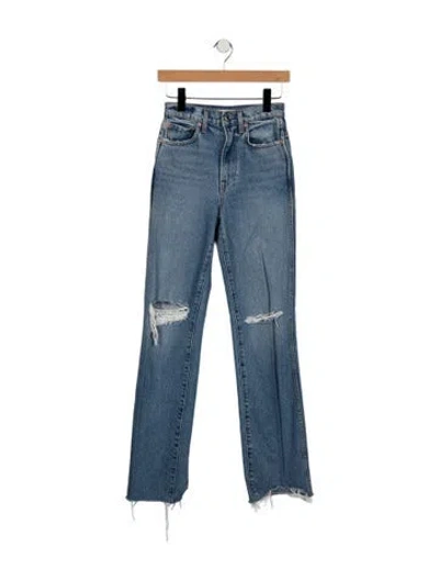 Pre-owned Grlfrnd High-rise Straight Leg Jeans In Blue