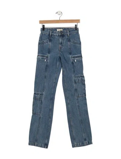 Pre-owned Grlfrnd High-rise Straight Leg Jeans In Blue