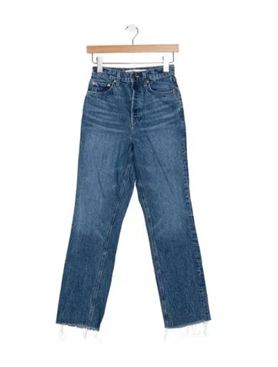 Pre-owned Grlfrnd High-rise Straight Leg Jeans In Blue