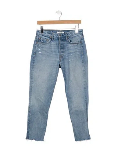 Pre-owned Grlfrnd High-rise Straight Leg Jeans In Blue