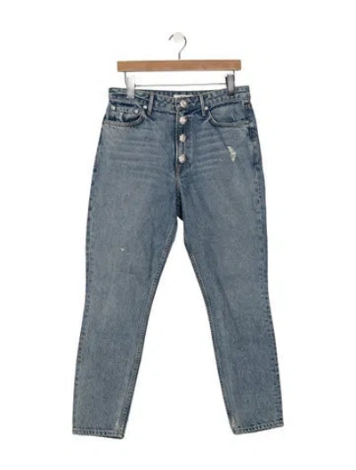 Pre-owned Grlfrnd High-rise Straight Leg Jeans In Blue