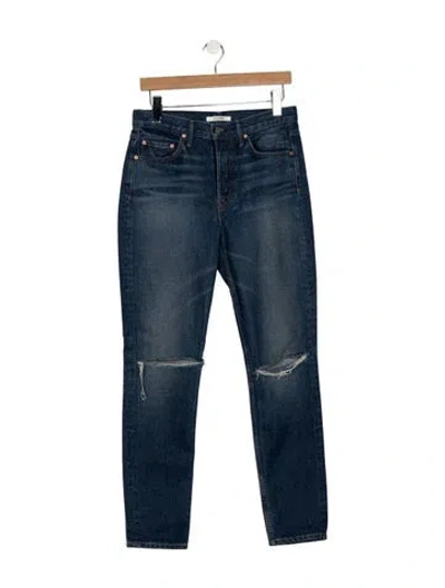 Pre-owned Grlfrnd High-rise Straight Leg Jeans In Blue
