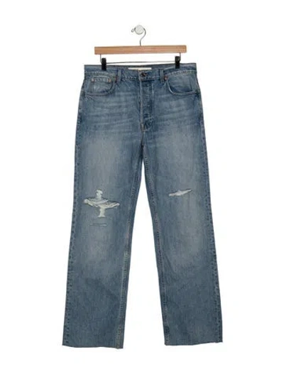 Pre-owned Grlfrnd High-rise Straight Leg Jeans In Blue