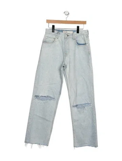 Pre-owned Grlfrnd High-rise Straight Leg Jeans In Blue