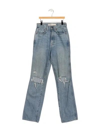 Pre-owned Grlfrnd High-rise Straight Leg Jeans In Blue
