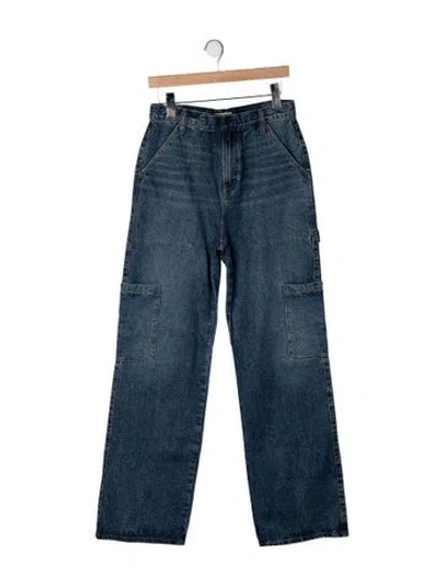 Pre-owned Grlfrnd High-rise Straight Leg Jeans In Blue