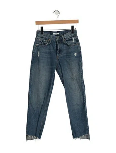 Pre-owned Grlfrnd High-rise Straight Leg Jeans In Blue
