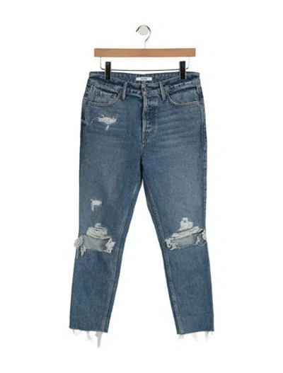 Pre-owned Grlfrnd High-rise Straight Leg Jeans In Blue