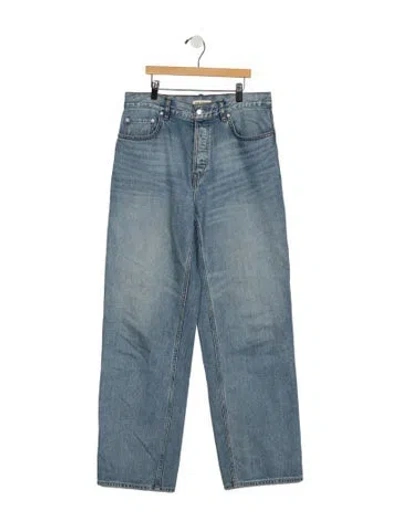 Pre-owned Grlfrnd High-rise Straight Leg Jeans In Blue