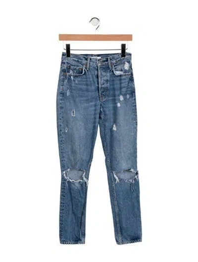 Pre-owned Grlfrnd High-rise Straight Leg Jeans In Blue