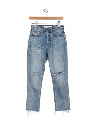 Pre-owned Grlfrnd High-rise Straight Leg Jeans In Blue