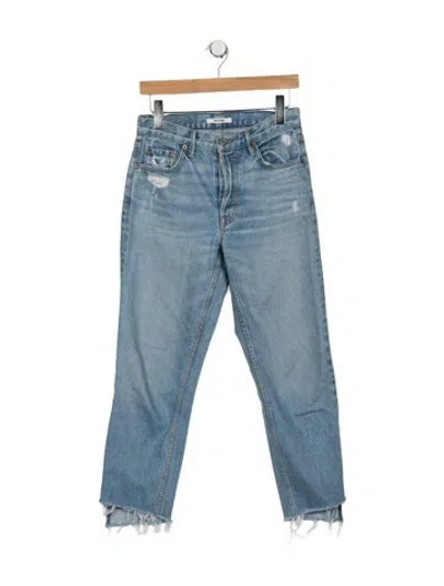 Pre-owned Grlfrnd High-rise Straight Leg Jeans In Blue