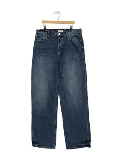 Pre-owned Grlfrnd High-rise Straight Leg Jeans In Blue
