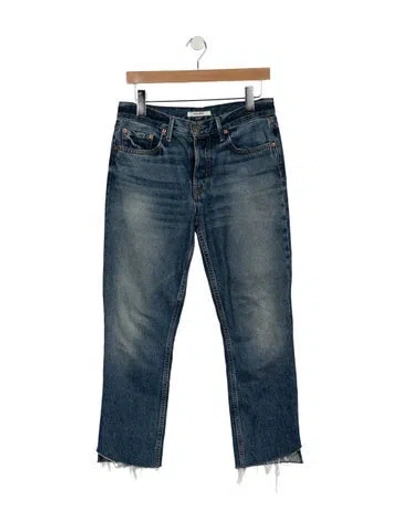 Pre-owned Grlfrnd High-rise Straight Leg Jeans In Blue