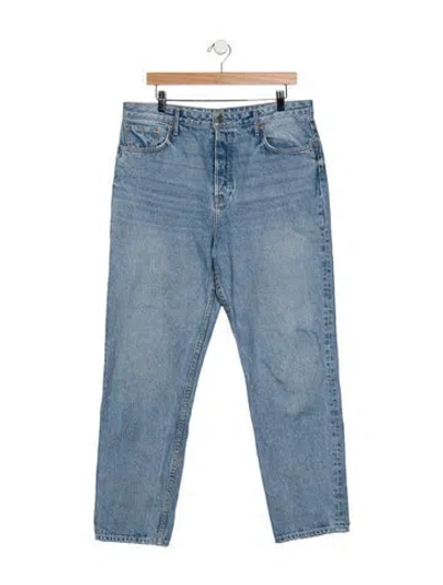 Pre-owned Grlfrnd High-rise Straight Leg Jeans In Blue