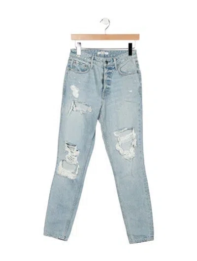 Pre-owned Grlfrnd High-rise Straight Leg Jeans In Blue