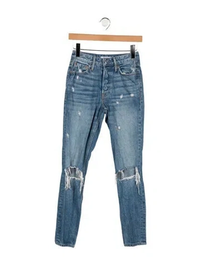 Pre-owned Grlfrnd High-rise Straight Leg Jeans In Blue