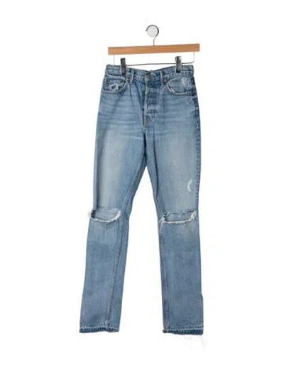 Pre-owned Grlfrnd High-rise Straight Leg Jeans In Blue