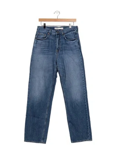Pre-owned Grlfrnd High-rise Straight Leg Jeans In Blue