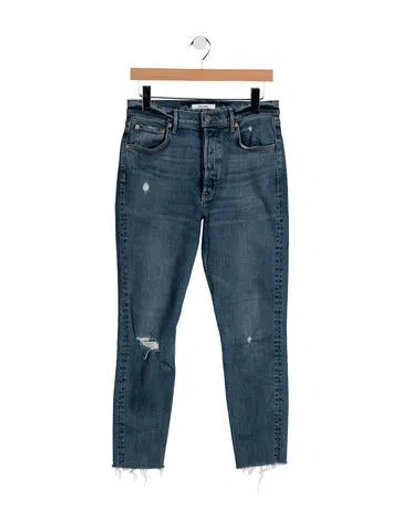 Pre-owned Grlfrnd High-rise Straight Leg Jeans In Blue