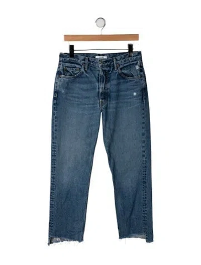 Pre-owned Grlfrnd High-rise Straight Leg Jeans In Blue