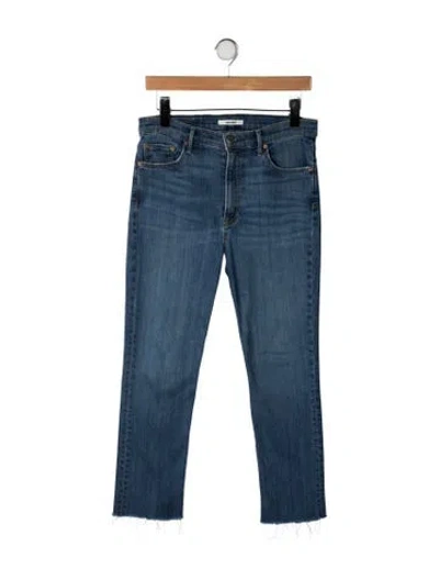 Pre-owned Grlfrnd High-rise Straight Leg Jeans In Blue