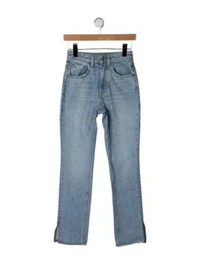 Pre-owned Grlfrnd High-rise Straight Leg Jeans In Blue