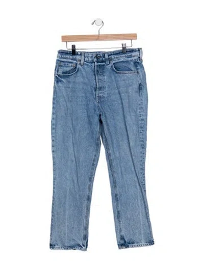 Pre-owned Grlfrnd High-rise Straight Leg Jeans In Blue