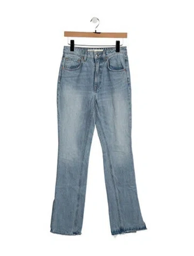 Pre-owned Grlfrnd High-rise Straight Leg Jeans In Blue