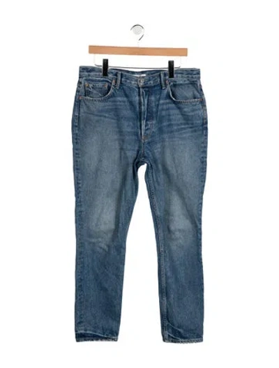 Pre-owned Grlfrnd High-rise Straight Leg Jeans In Blue