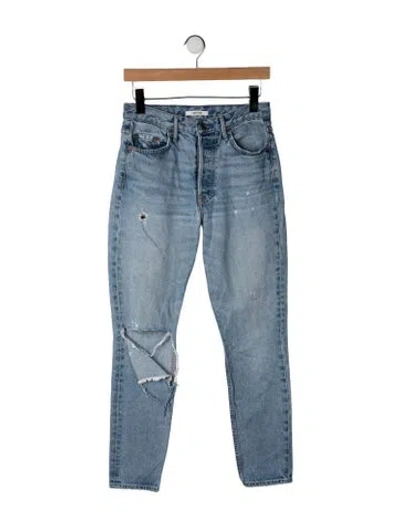Pre-owned Grlfrnd High-rise Straight Leg Jeans In Blue