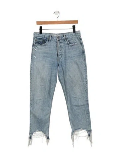 Pre-owned Grlfrnd High-rise Straight Leg Jeans In Blue