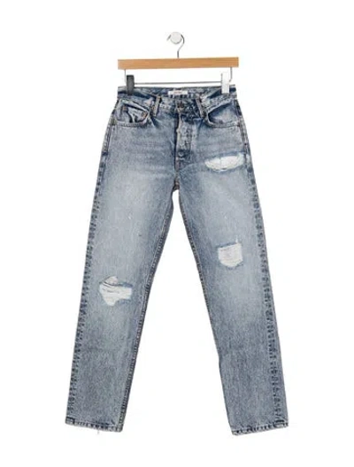 Pre-owned Grlfrnd High-rise Straight Leg Jeans In Blue