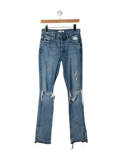 Pre-owned Grlfrnd High-rise Straight Leg Jeans In Blue