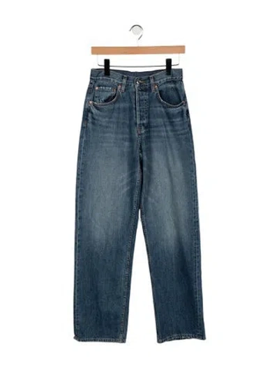 Pre-owned Grlfrnd High-rise Straight Leg Jeans In Blue