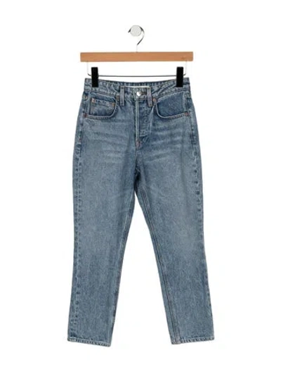 Pre-owned Grlfrnd High-rise Straight Leg Jeans In Blue