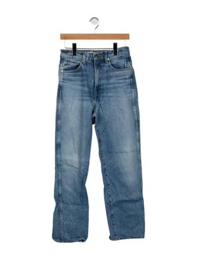 Pre-owned Grlfrnd High-rise Straight Leg Jeans In Blue