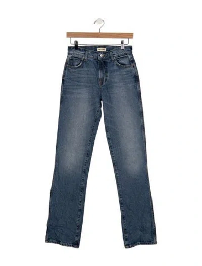 Pre-owned Grlfrnd High-rise Straight Leg Jeans In Blue