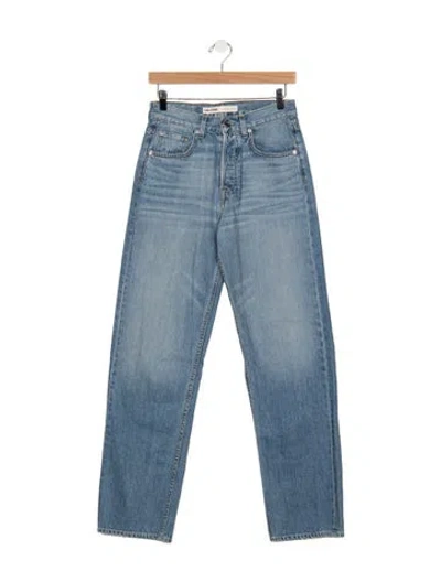 Pre-owned Grlfrnd High-rise Straight Leg Jeans In Blue
