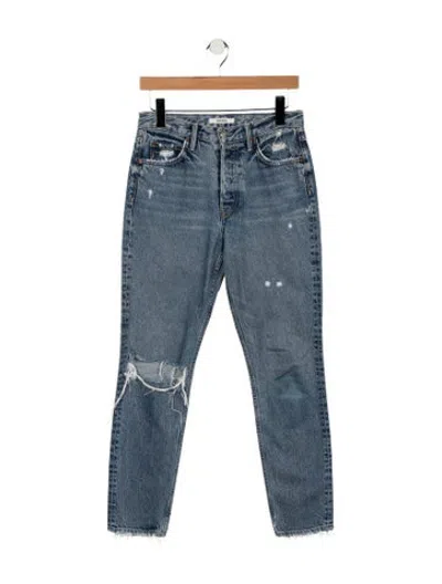 Pre-owned Grlfrnd High-rise Straight Leg Jeans In Blue