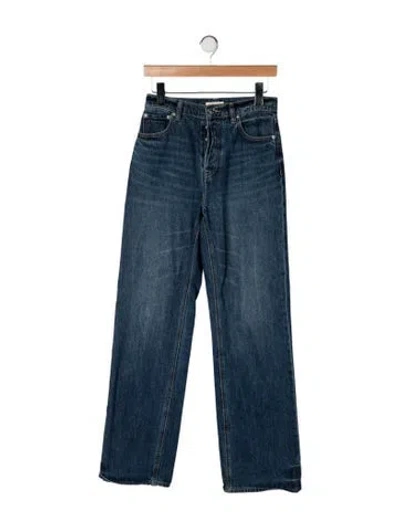 Pre-owned Grlfrnd High-rise Straight Leg Jeans In Blue