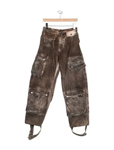 Pre-owned Grlfrnd High-rise Straight Leg Jeans In Brown