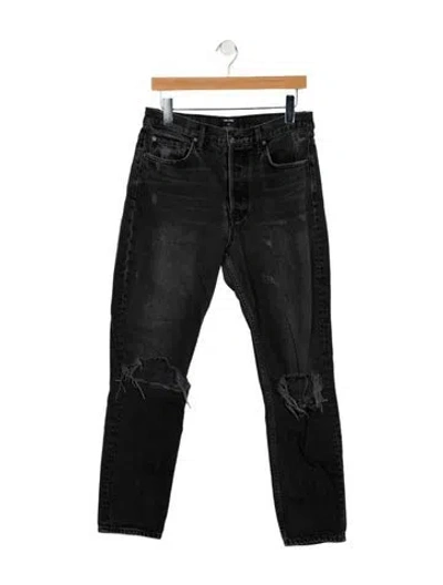 Pre-owned Grlfrnd High-rise Straight Leg Jeans In Gray