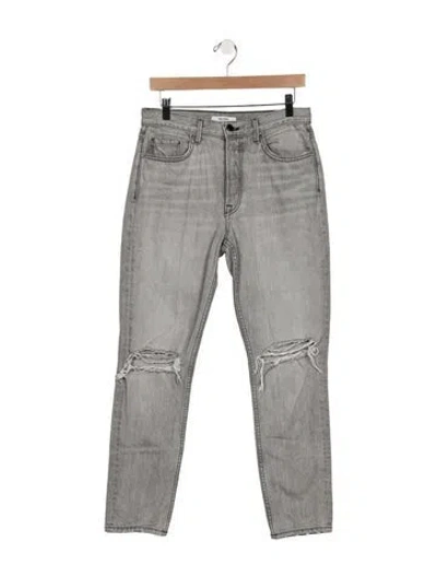 Pre-owned Grlfrnd High-rise Straight Leg Jeans In Gray