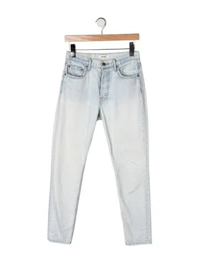 Pre-owned Grlfrnd High-rise Straight Leg Jeans In Green