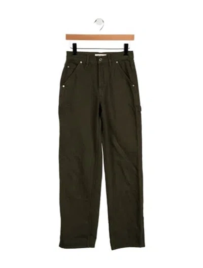 Pre-owned Grlfrnd High-rise Straight Leg Jeans In Green