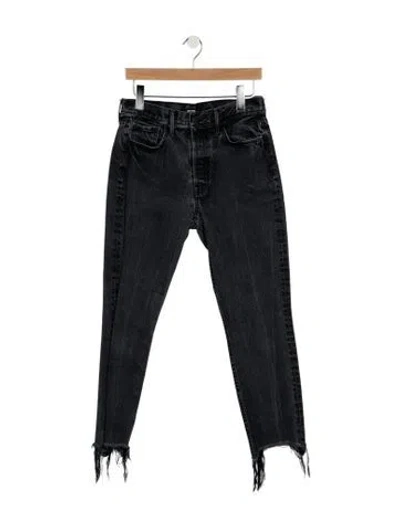 Pre-owned Grlfrnd High-rise Straight Leg Jeans In Grey