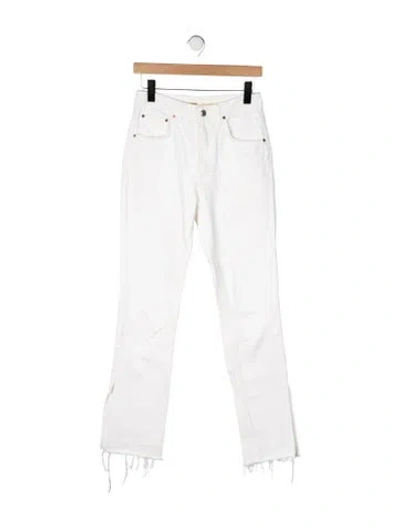 Pre-owned Grlfrnd High-rise Straight Leg Jeans In Neutral