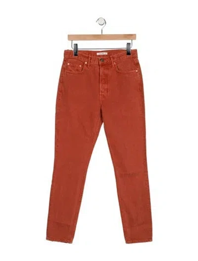Pre-owned Grlfrnd High-rise Straight Leg Jeans In Orange